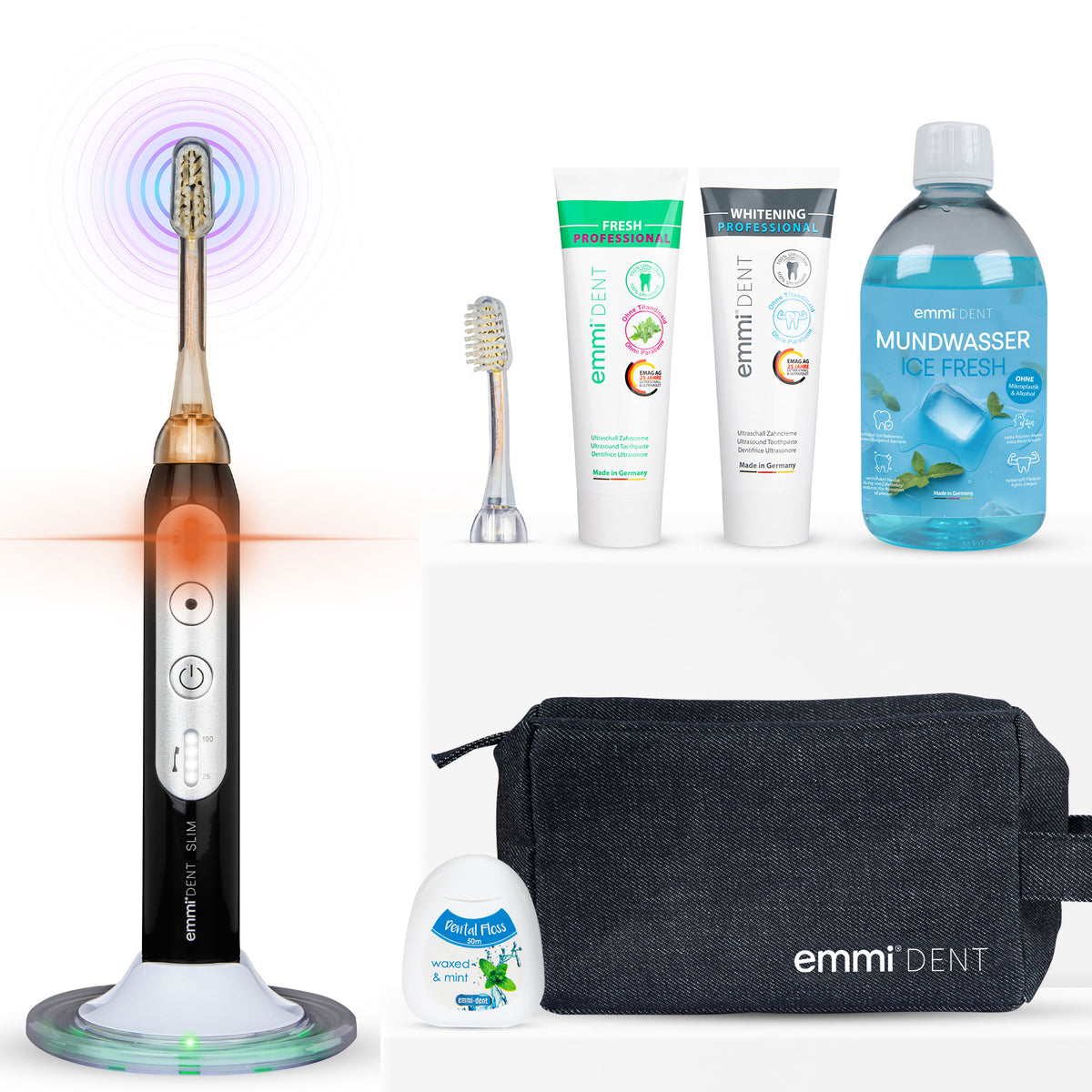 Slim Weiße Zähne Set Ultraschallzahnbürste