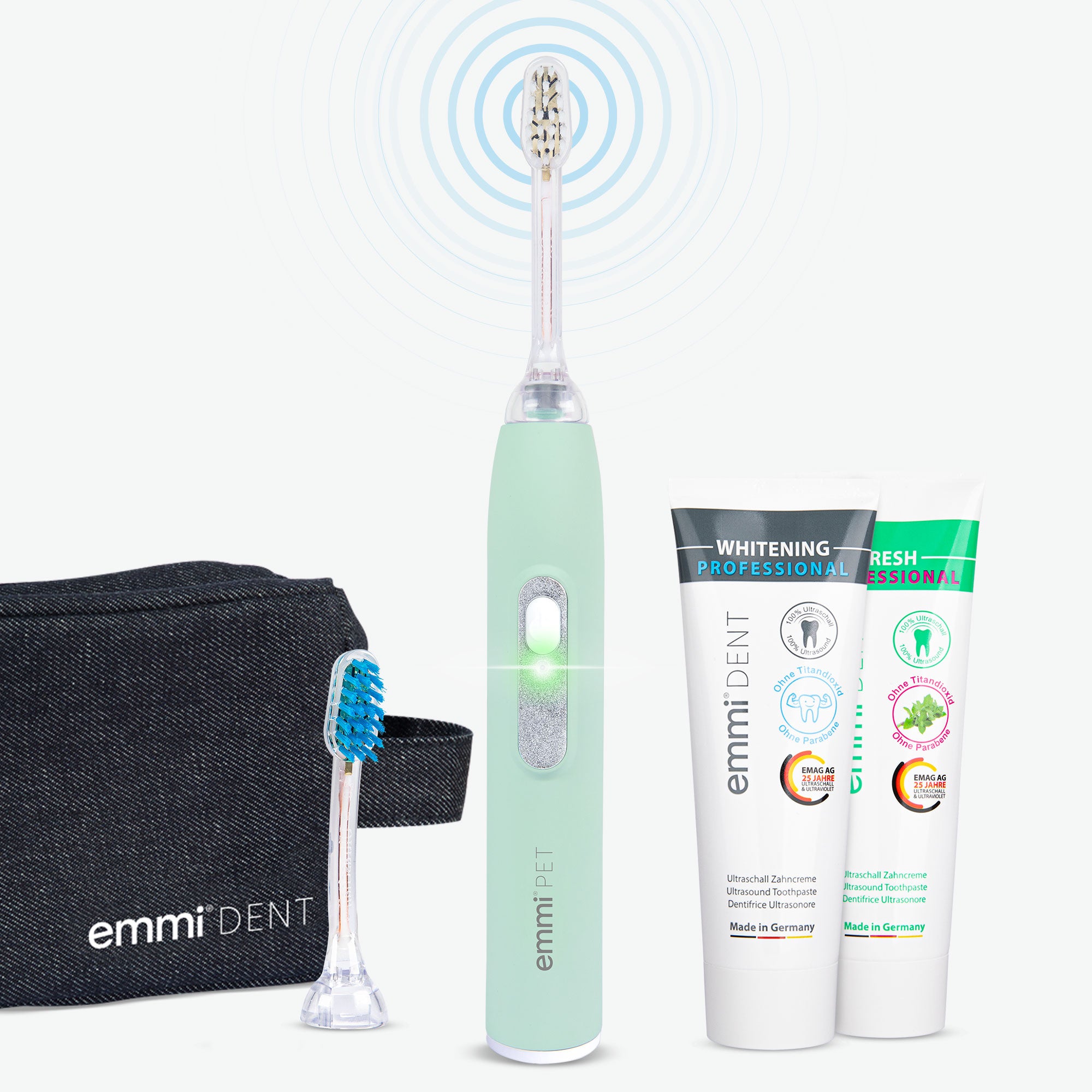 Ultraschallzahnbürste Metallic Weiße Zähne Set